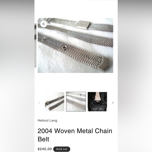 Helmet Lang Inspired Metal Chain Skinny Belt - Picture 11 of 11